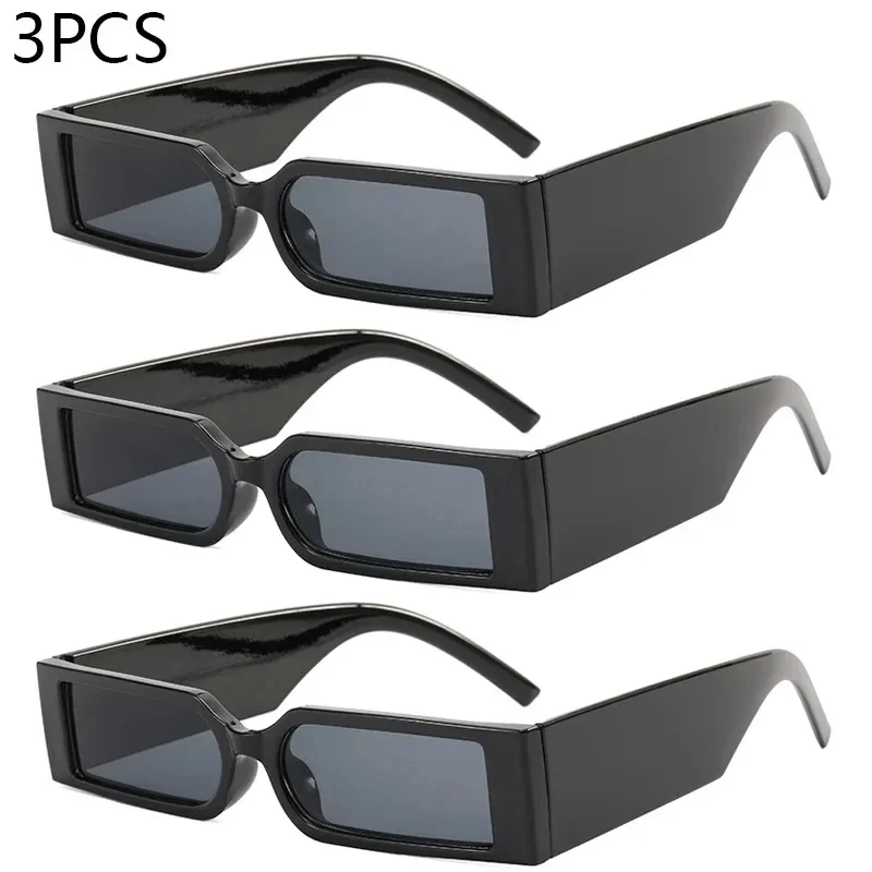Luxury Rectangle Fashion Sunglasses Man Hip Hop Vintage Designer Black Shades Sun Glasses Small Frame Personality UV400 Eyewear