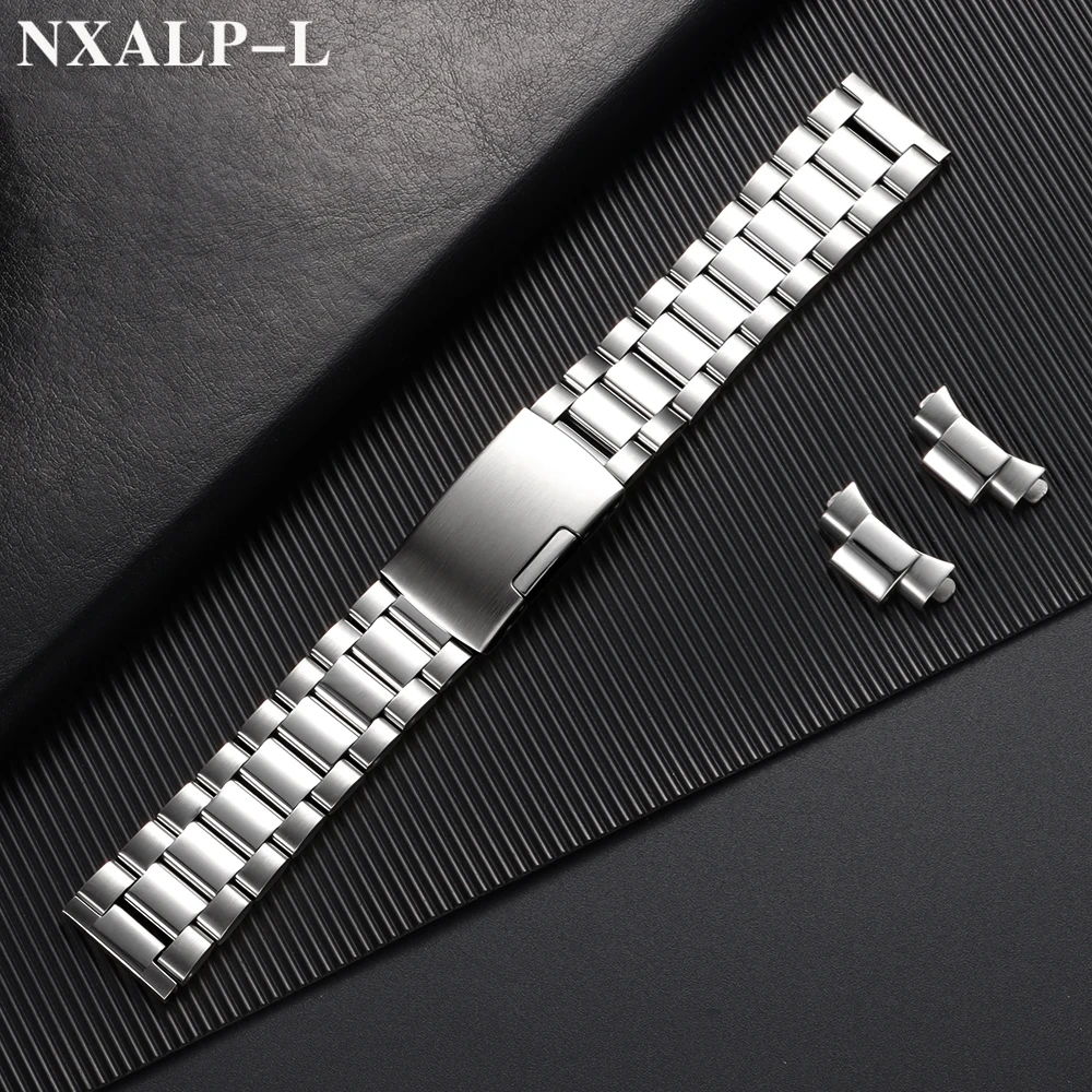 Curved End Wristband Solid Stainless Steel Watchband 18mm 20mm 22mm for Seiko Diving Strap for Omega Bracelet Metal Watch Band