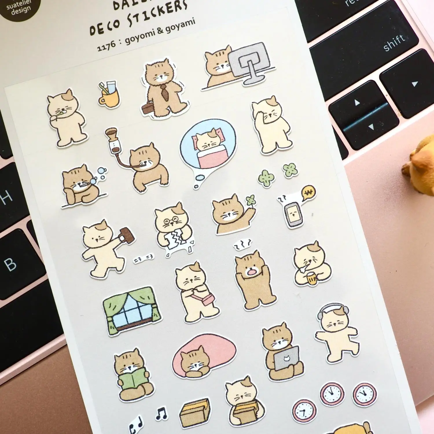 

Корейский импортный Suatelier Cat, повседневная жизнь, мультяшные бумажные наклейки, скрапбукинг, сделай сам, журнал, канцелярские принадлежности, наклейка, деко, школьные принадлежности