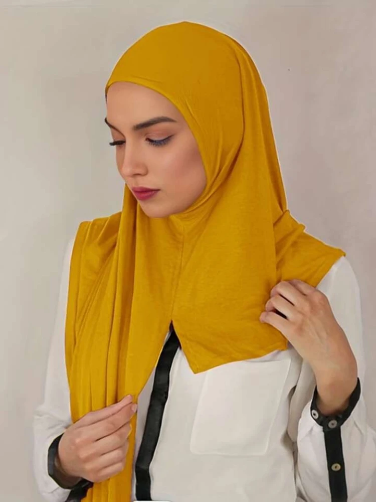 Instant Hijab Jersey Hijabs for Women Stretchy Cotton Modal Hijab Head Scarf Headwraps for Women Hair Turbans Ramadan Turban