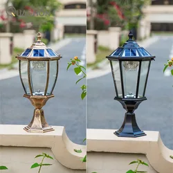 Lampada da esterno a LED a luce solare lampada da pilastro faretti a pannello solare decorazione da giardino lampada da parete per esterni applique luce solare