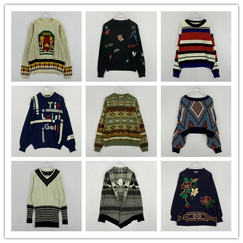 

Vintage College Sle Loose Fit Cartoon Anime Sweater ex Woolen Knitwear Sweet round Ne Single Button Closure Long Sve