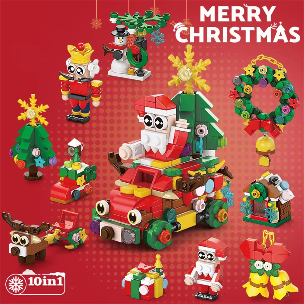 لعبة عيد الميلاد شجرة بناء لقط كتل الطوب ألعاب عيد الميلاد للأطفال الأطفال زينة لعيد الميلاد أطفال مدرسة هدية صغيرة