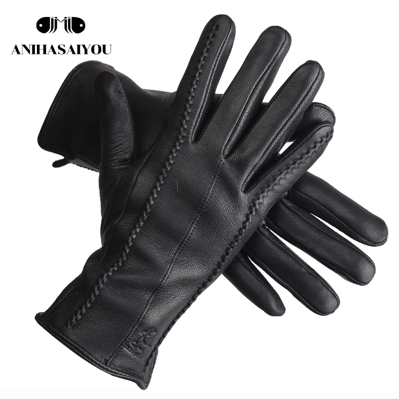 2024 Fashion sheepskin women\'s gloves,Brand women\'s leather gloves,winter outdoor Keep warm touch gloves-2226F