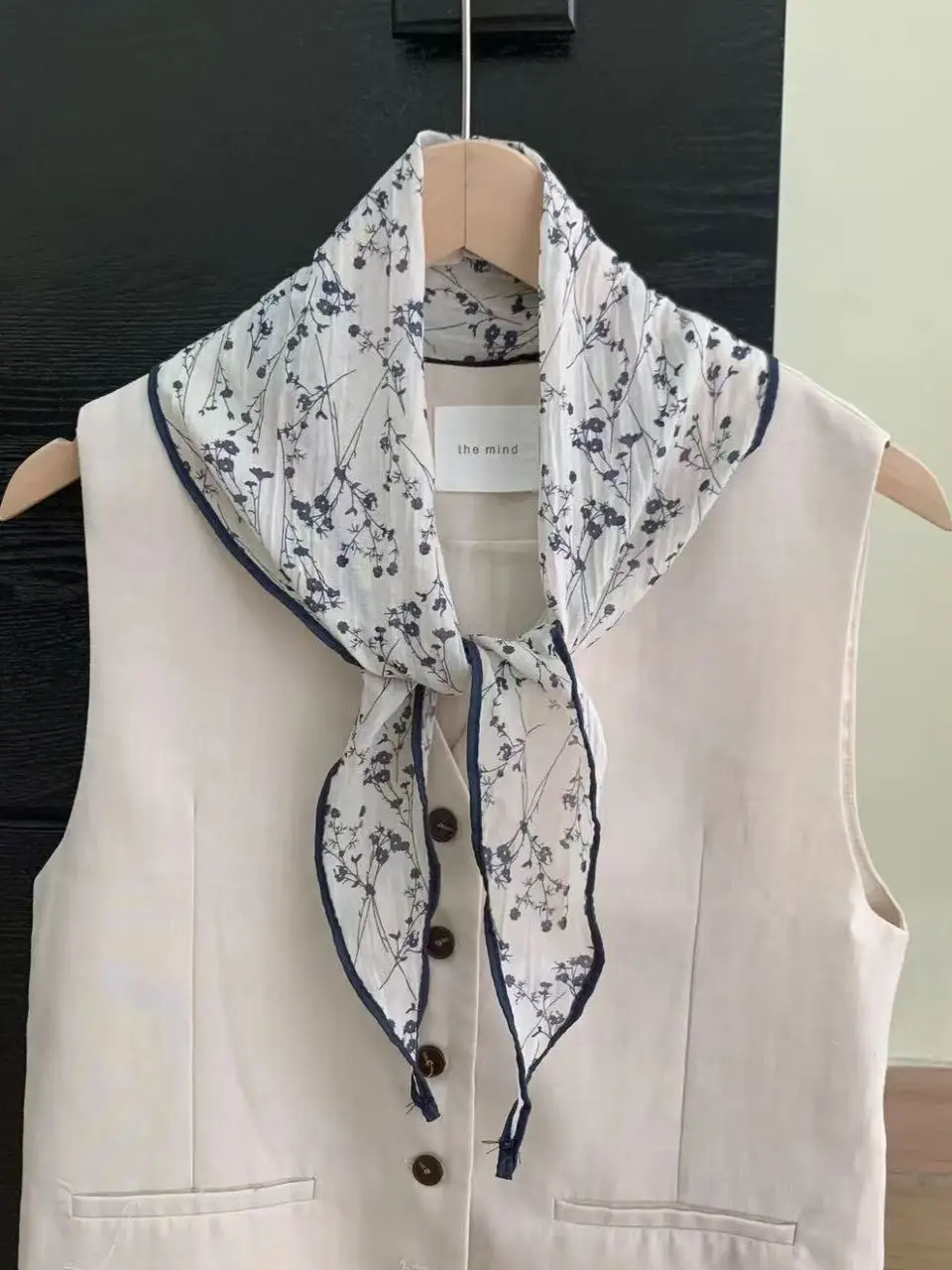 

Retro Cotton Linen Floral e Scarf Women's Spring Summer Faion Artistic Head Wrap Netie Elely Choker Accory