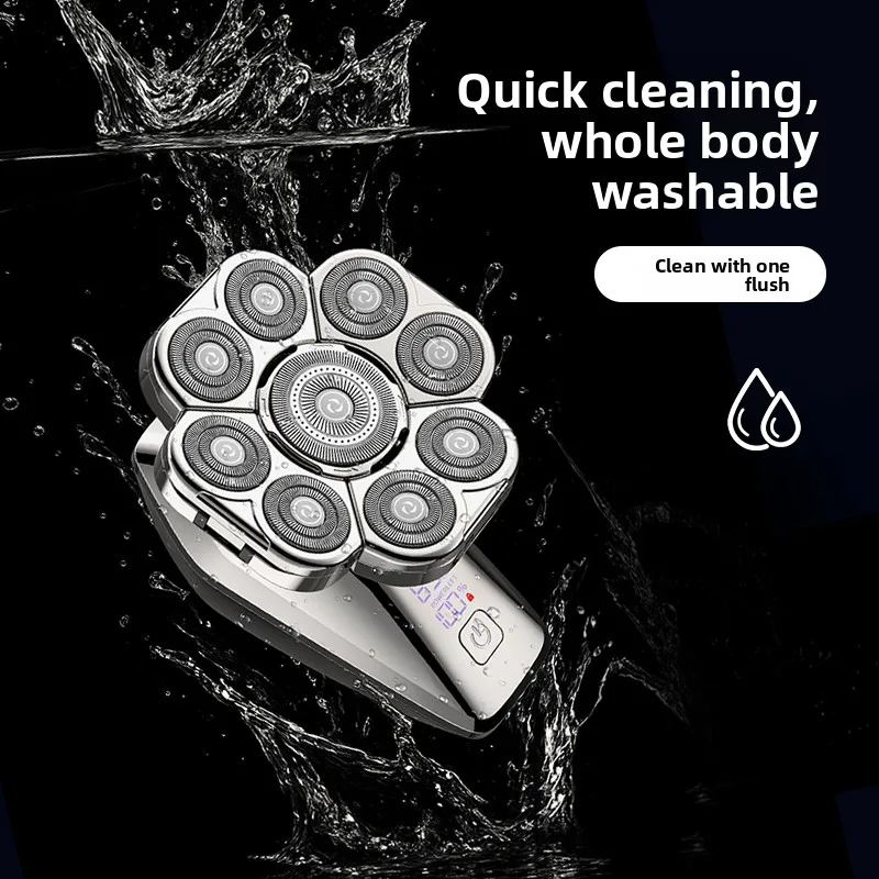 6-in-1 Electric Shaver Men's Rechargeable Grooming Kit 9D Floating Head Nose Hair Trimmer Sideburns Cutter Body Household