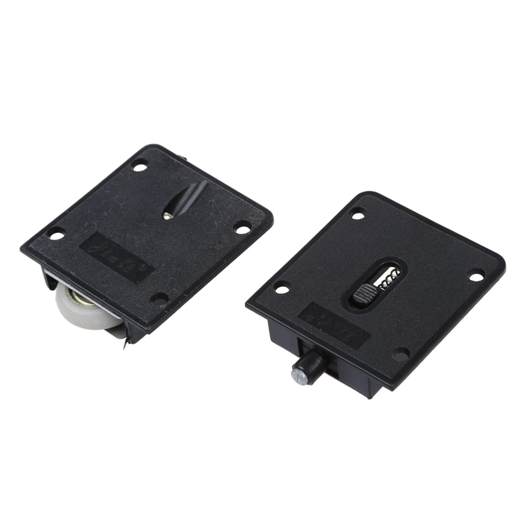 ABUH-2X Wardrobe Black Plastic Plate 25Mm Dia Wheel Sliding Door Roller