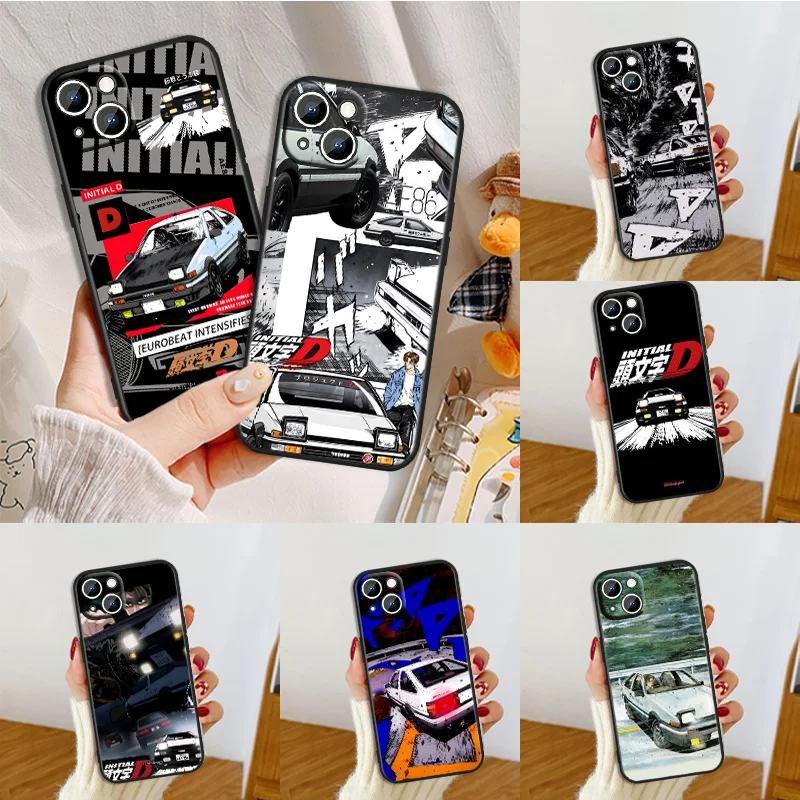 

Anime Initial D Hot Phone Case For Apple iPhone 16 16E 15 14 13 12 mini 11 XS XR X 8 7 Pro Max Plus Black Soft Funda Cover Capa