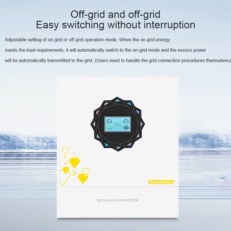 Lighting Overload Protection Single High Efficiency Eg4 CT Inverter Grid 2KW-10KW Hybrid Solar UPS MPPT Charge Controller RGB