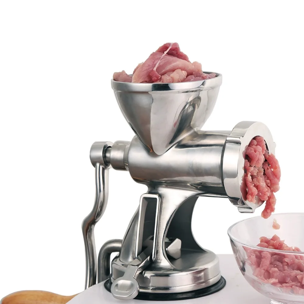 

304 stainless steel manual meat grinder household hand crank minced meat grinder vegetable stuffing machine cooking machine fill