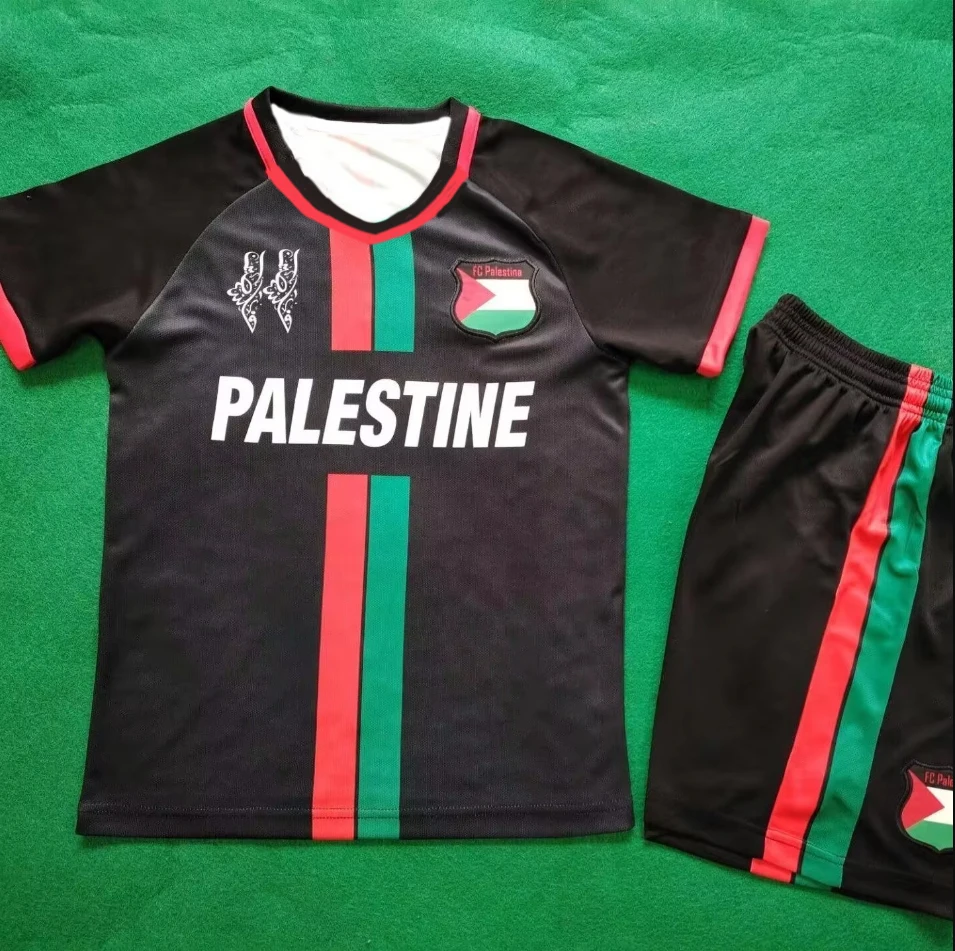 

24/25 Children's Sports Suit Fashionable Palestinian Mesh T-Shirt + Loose Shorts Men's Trendy Clothing