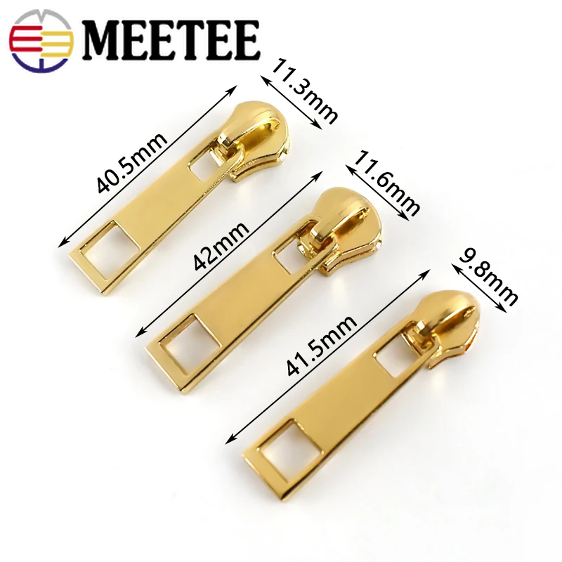 10pcs Meetee Zipper Slider for No5 Resin/Metal/Nylon Zippers Down Jacket Pocket Zips Head Bag Repair Kits DIY Sewing Accessories