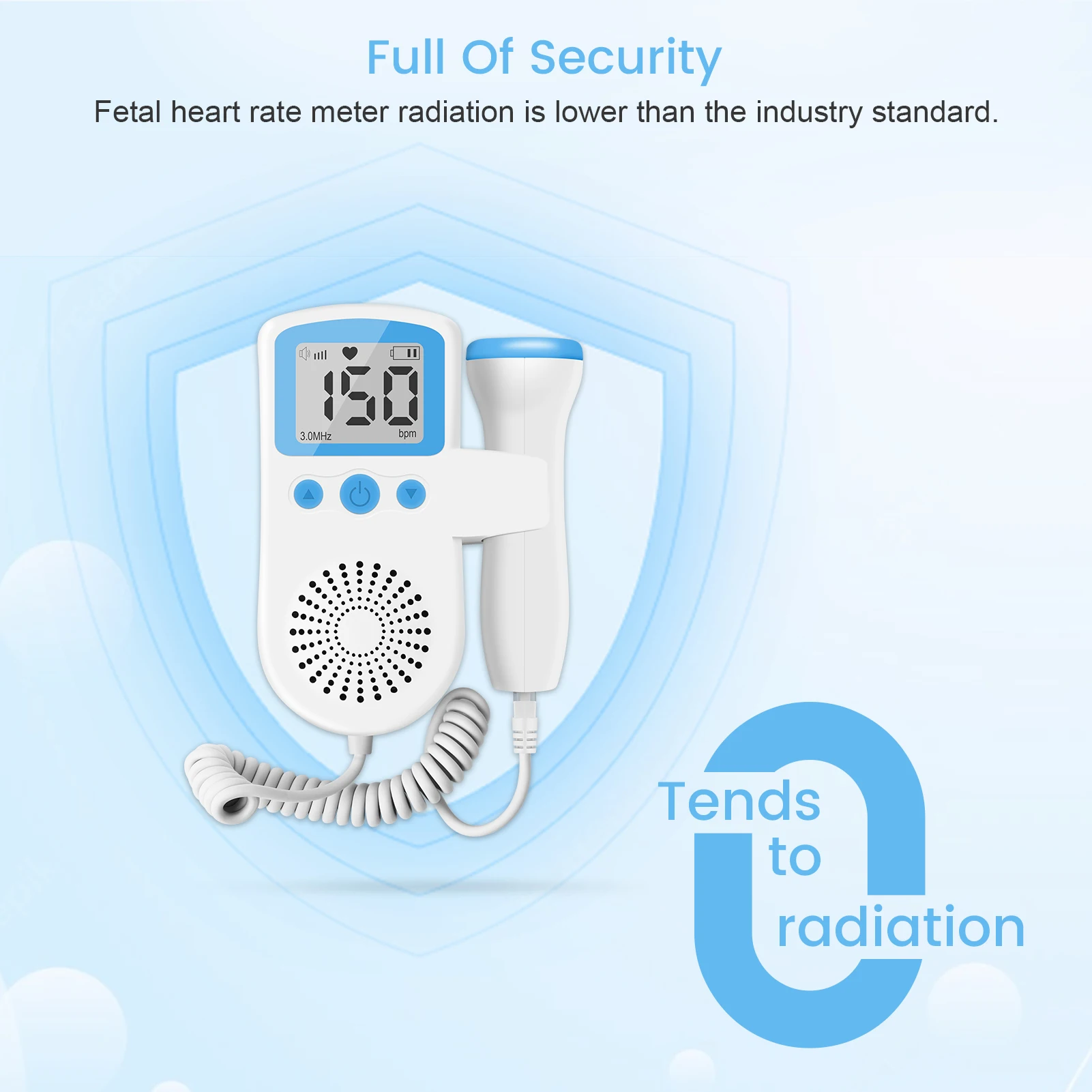 3MHz Echografie Baby Hartslag Detector Zwangere Ultrasone Baby Hartslag Monitor Foetale Monitor Doppler Stethoscoop Voor Pregna