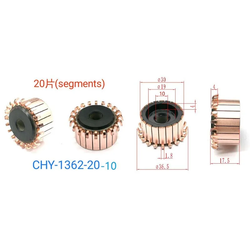 30*10*17.5*20P Chy-1362-20-10 Is Suitable for Dongfeng Automobile Blower Motor Commutators. They Are All the Same Size and Can Be Used Universally