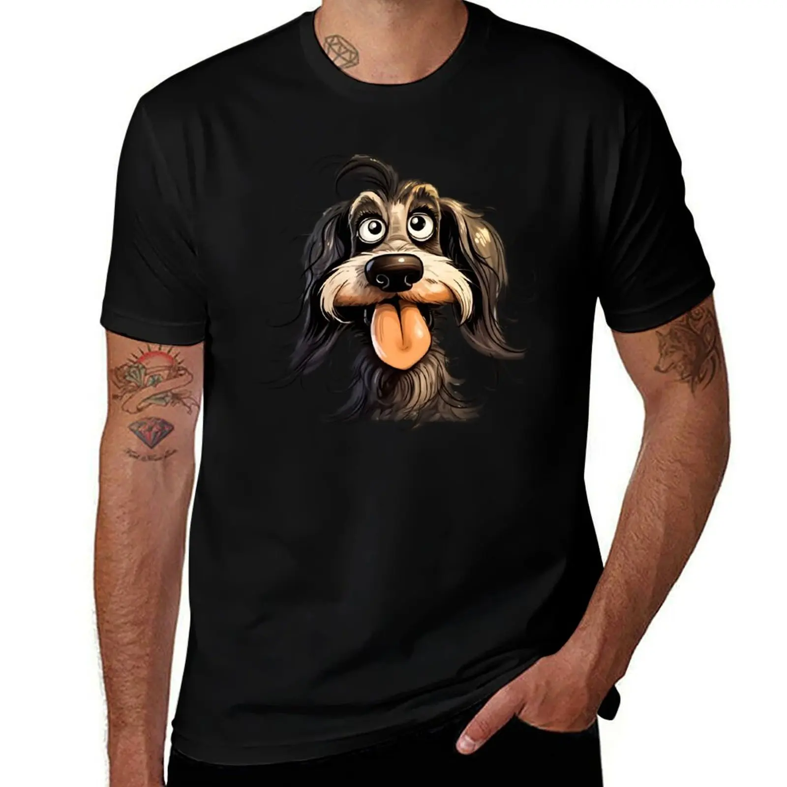 Cool and Funny Mutt Dog T-Shirt Casual All Match Tee Shirt for Men T-Shirt