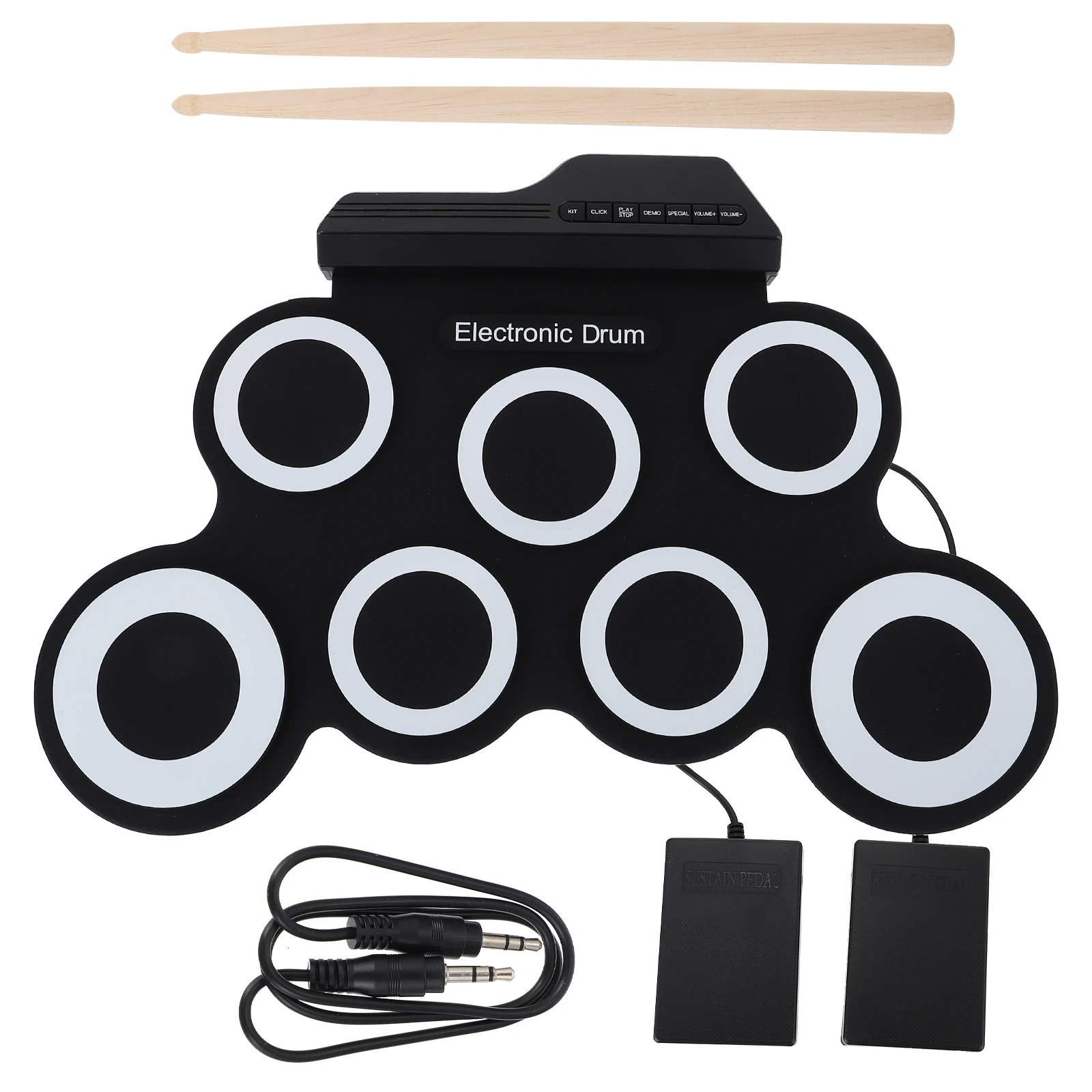 

1 set Portable Electronic Drum Set Hand Roll Up Practice Kit Kids Beginners Real Drumming Experience Pure Sound Quality Music