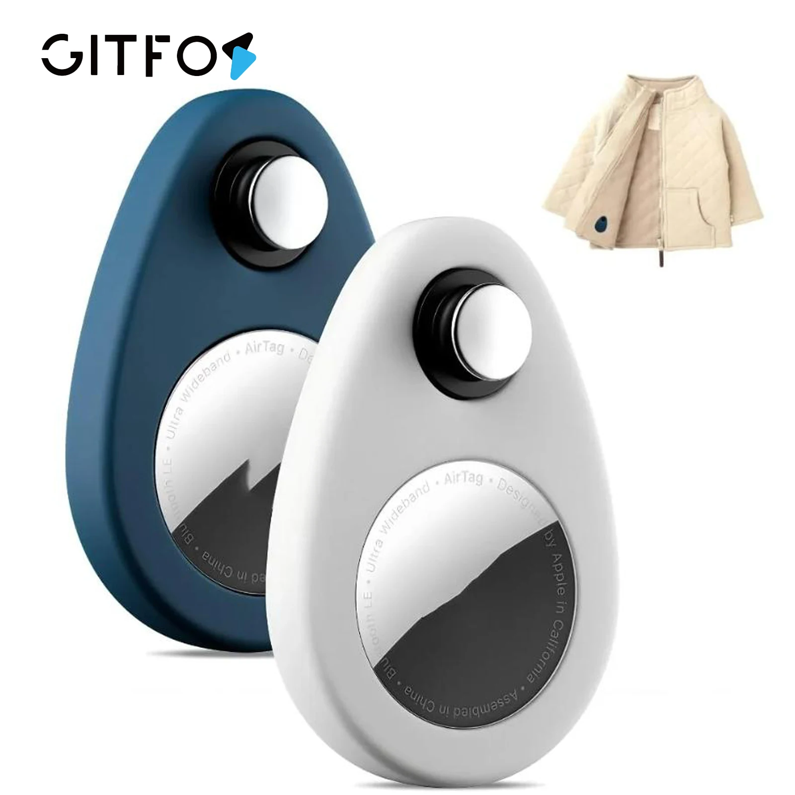 GITFOS Airtag Holder for Kids Hidden Case Anti-Removal Silicone Case with Pins for Children Elderly Pets Backpack Luggag
