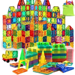 Montessori Blocks for Kids Magnetic Construction，3D Designer DIY Construction Model，Boy and Girl Birthday Gift