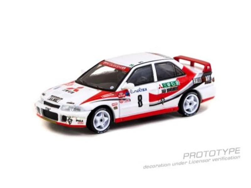 

** Предзаказ ** Tarmac работает 1:64 Lancer Evolution Rally Monte-Carlo 1993 K.Eriksson/S.Parmander белая красная литая модель автомобиля