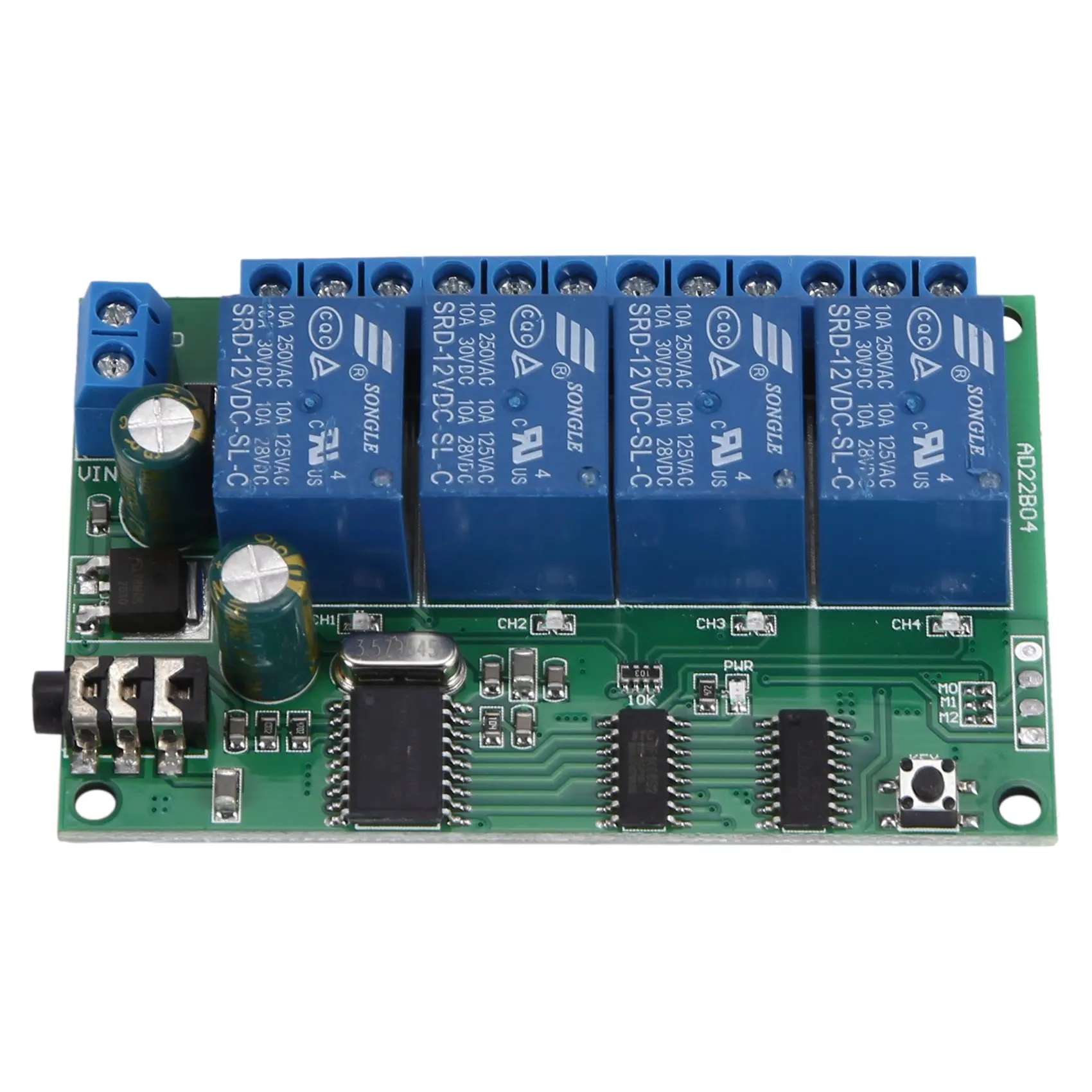 A37T-AD22B04 4 채널 DTMF MT8870 오디오 디코더 스마트 홈 릴레이 컨트롤러 음성 전화