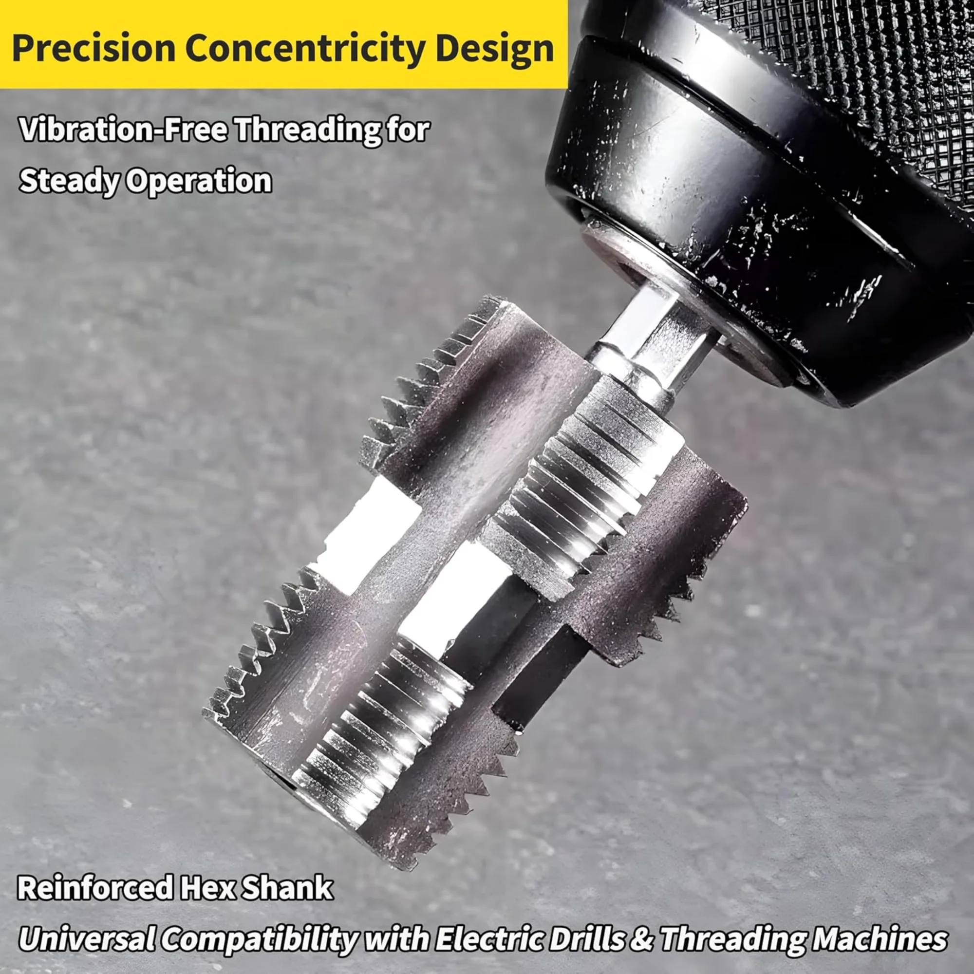 Elektrische boor PVC pijpinrijgerset, intern plastic pijpdraadsnijgereedschap met matrijzen 1/2" 3/4", omdraadgereedschap voor waterleidingen