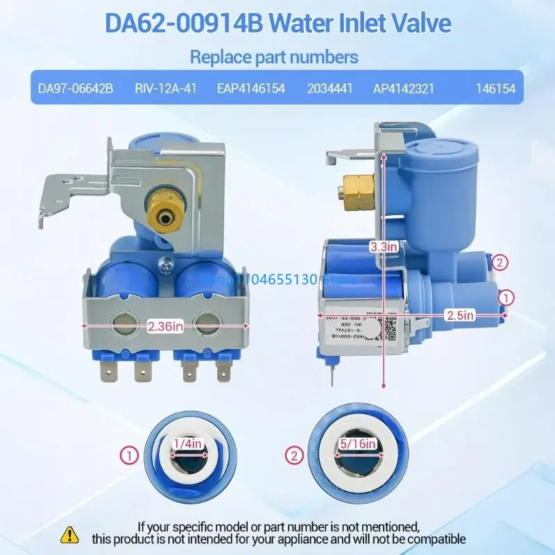 Piezas del fabricante del conjunto válvulas agua del refrigerador DA62-00914B fáciles instalar