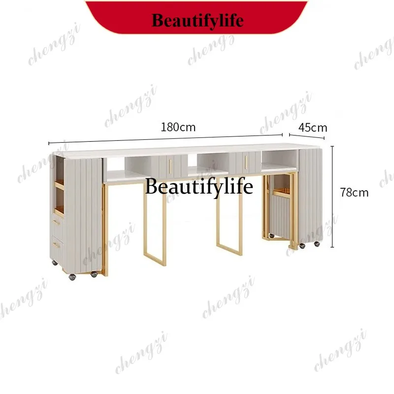 YL  Bright Manicure Nail Table Elegant And Subtle Stylish Classic Manicure Nail Table Multifunctional Design Mesa Salon Furnitu