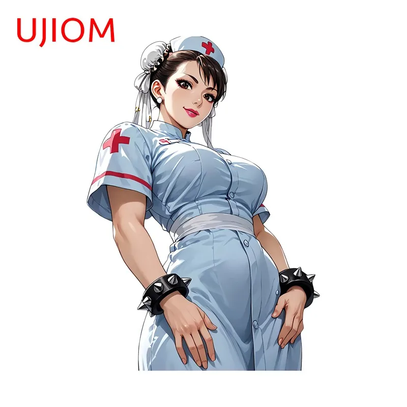UJIOM Pretty Nurse Uniform Chunli Wall Sticker Big Chest Creative Enchanting Picture Decal Creative Personality Wallpapers