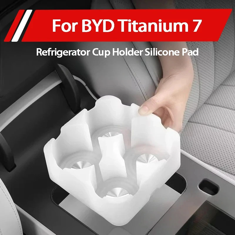 For BYD Formula Leopard Titanium 7 Ti7 Refrigerator Cup Holder Silicone Mat Interior Accessories