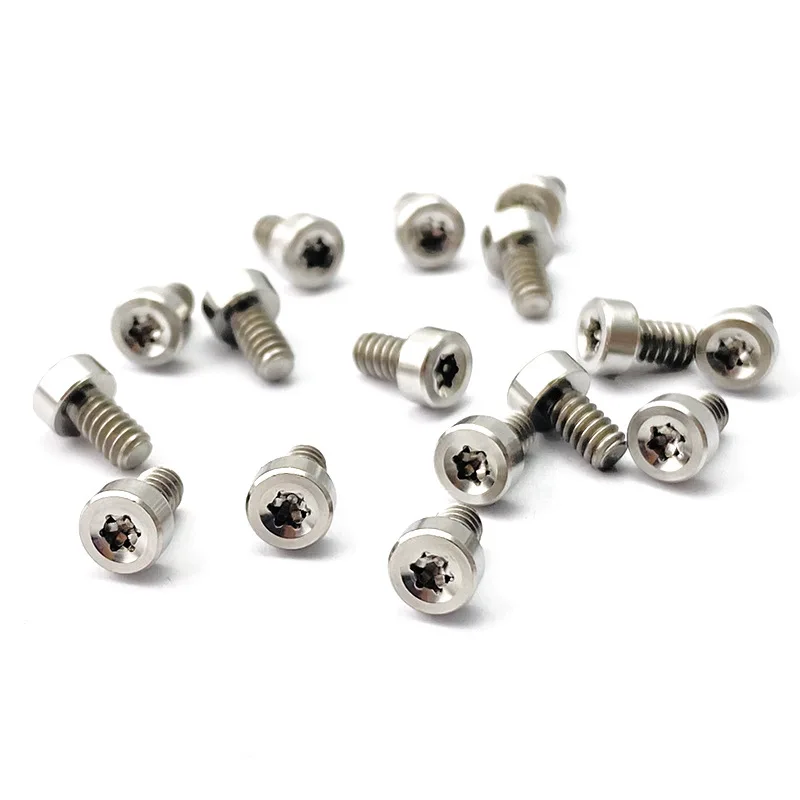 6pcs/lot CNC Titanium Alloy TC4 Flashlight Back Clip Screws 4-40 Thread Model Torx Nail for Compact Array Flashlights DIY Parts