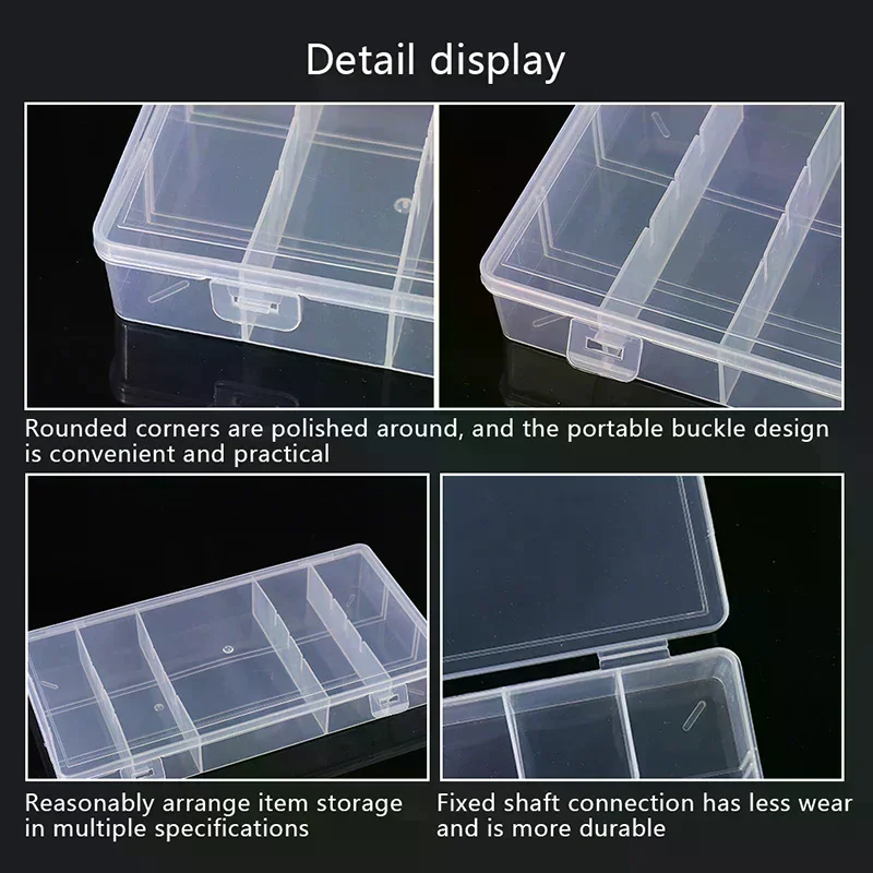 Transparent Cover with Rectangle Vertical Grid Eyelash Extension Tool Storage Box Glue Tweezer Holder Makeup Organizer