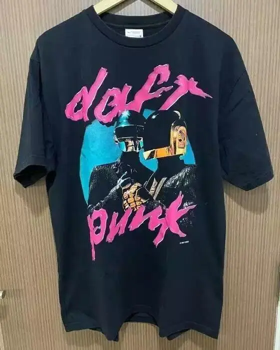 Daft Punk Shirt, Daft Punk Black Short Sleeve Cotton Tshirt Reprint S-5XL