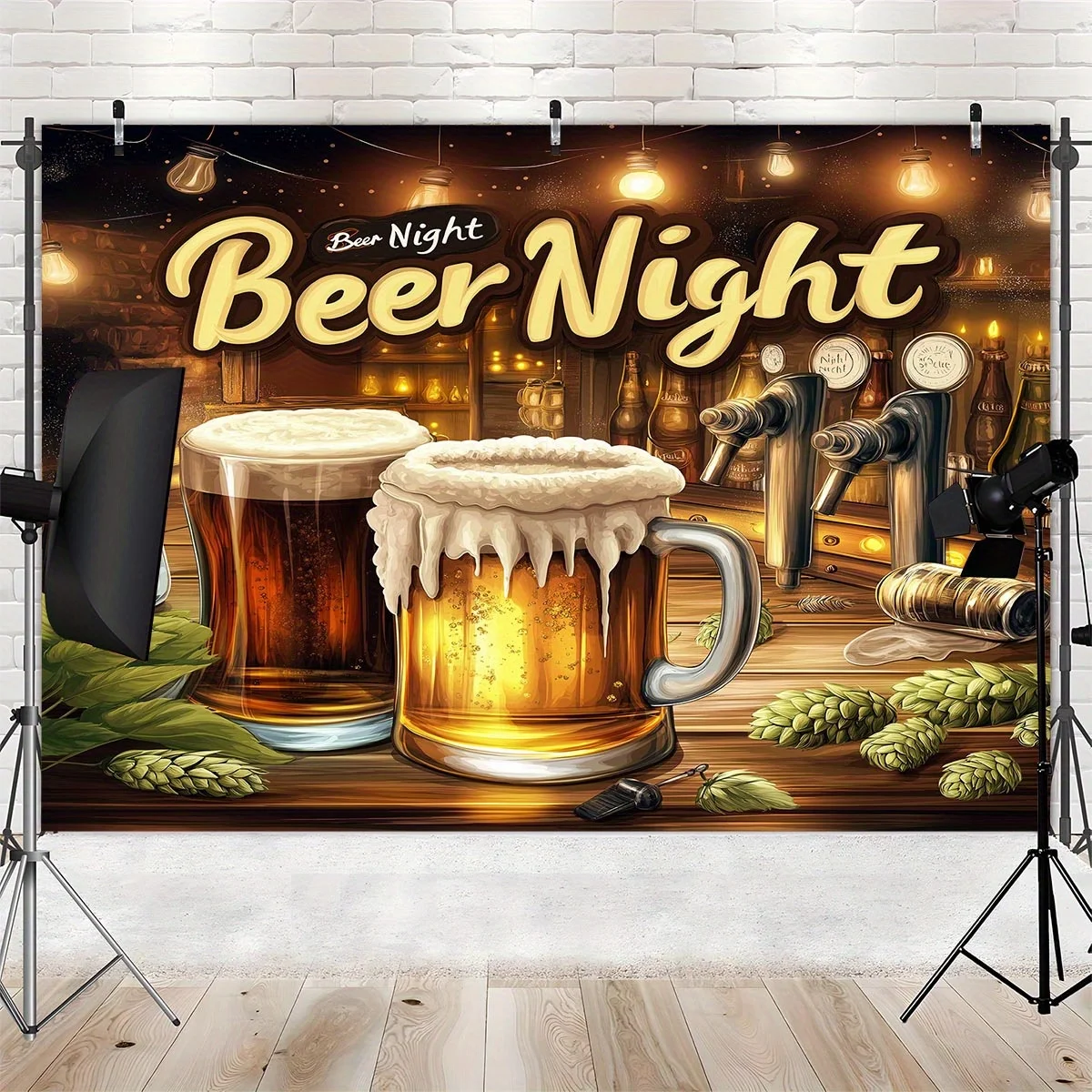 Bierbar-Hintergrundstoff, geeignet für Partys, Geburtstage und Live-Übertragungen, geeignet für Veranstaltungen mit Biermotiven