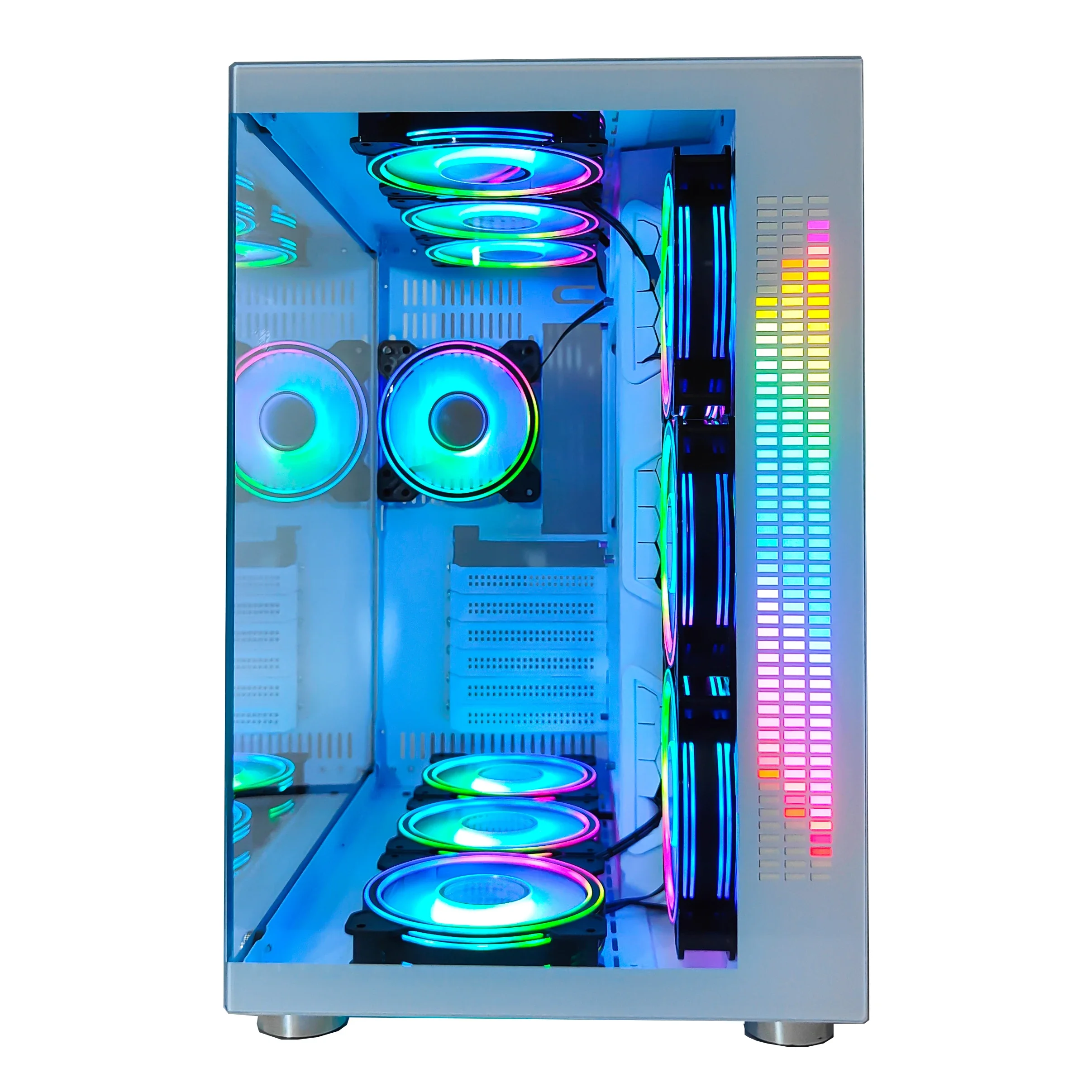 2024 New Trend Gaming PC Case Custom Gaming ATX Computer Casing Wide Cube Computer Cases & Towers PC ATX Case with RGB Fan