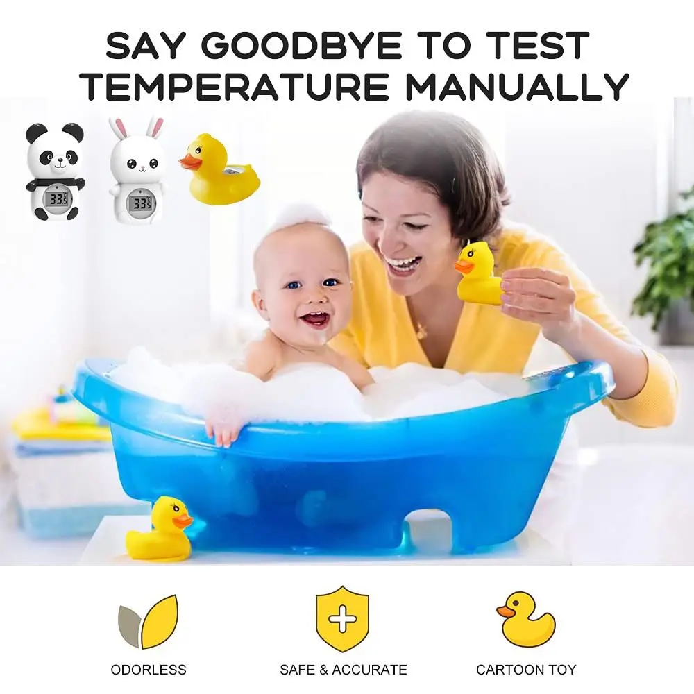 IP67 Waterproof Digital Baby Bath Thermometer LED Display Baby Safety Water Temperature Measuring Tool Alarm Timer Function