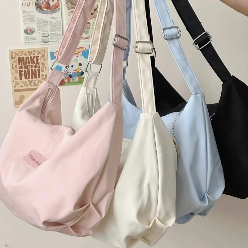 

Nylon Womens Shoulder Bag Korean Fashion Simple College Style Crossbody Bag Large Capacity Designer Women's Handbag