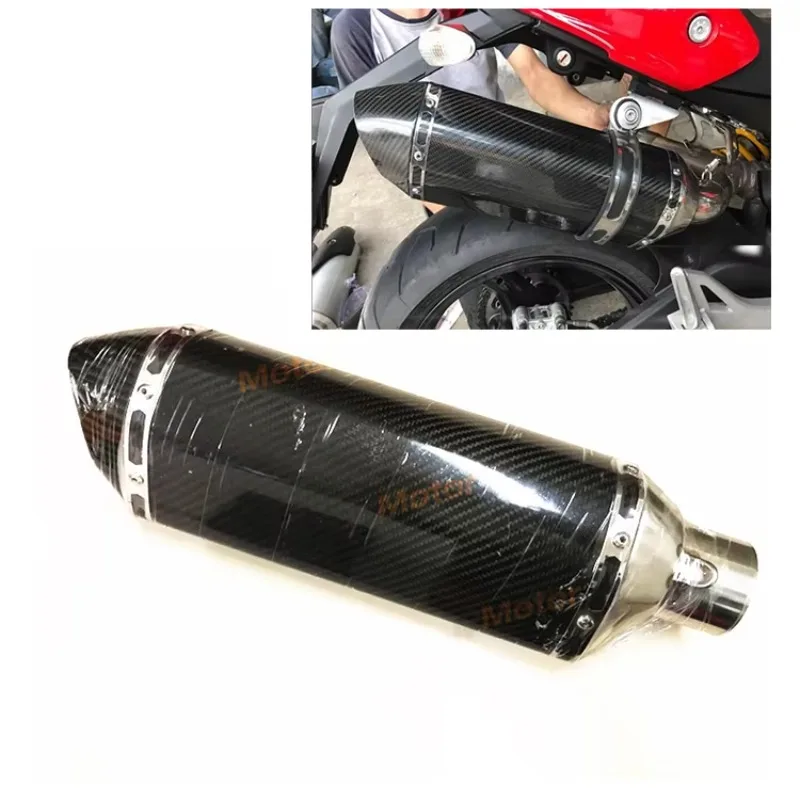 

JPmotor High Quality Carbon Fiber 51mm Universal Motorcycle Exhaust Pipe Muffler Racing Exhaust System For R1 R3 R6 K7 K8