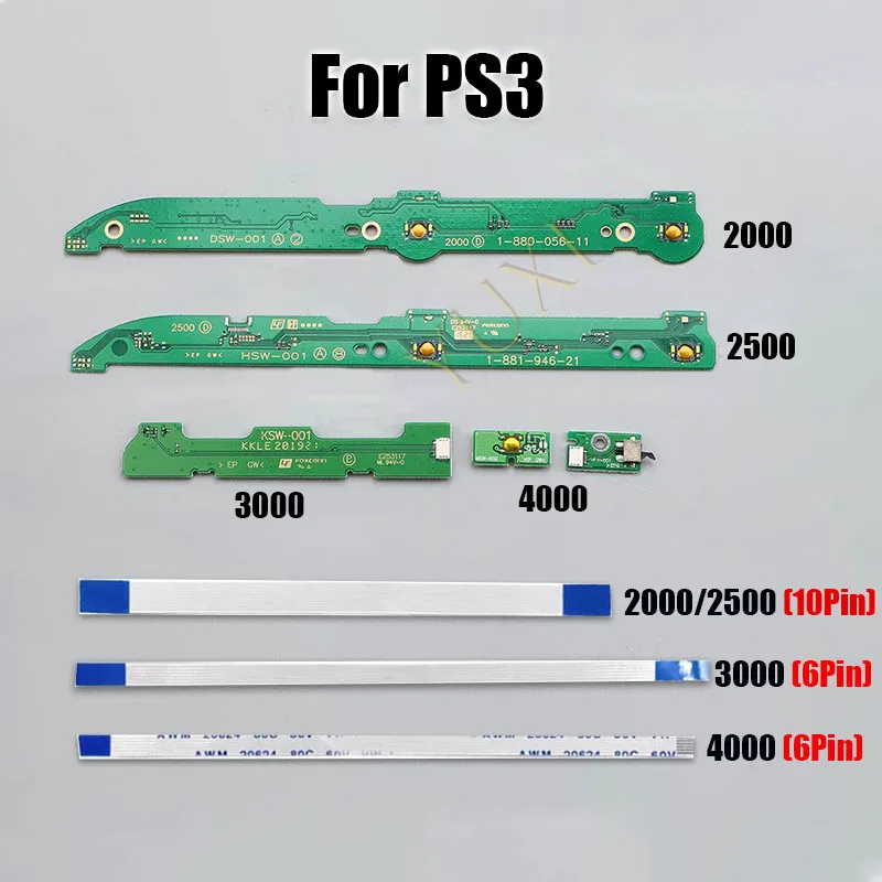 

1PC Power Button On OFF Switch Board Ribbon Cable Board Flex Cable For PS3 Slim 2000 2500 3000 4000 Console Parts Replacement