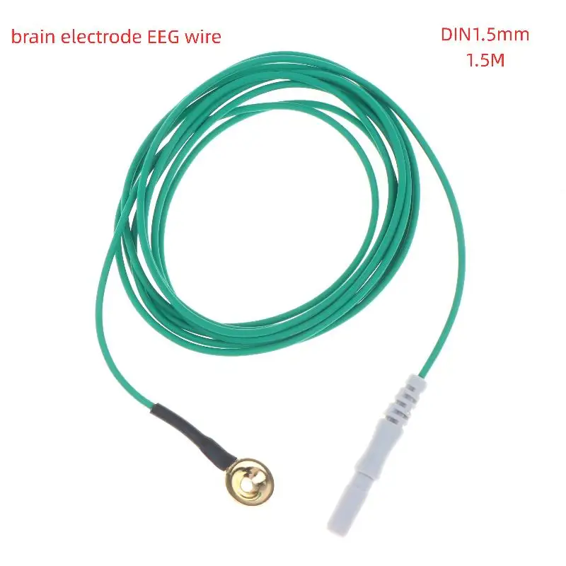 1Pcs Gold-Plated Disk Mounted Electrode Wires DIN1.5mm Brain Electrode EEG Wire Brain Conductance WireBH-ELEVEN