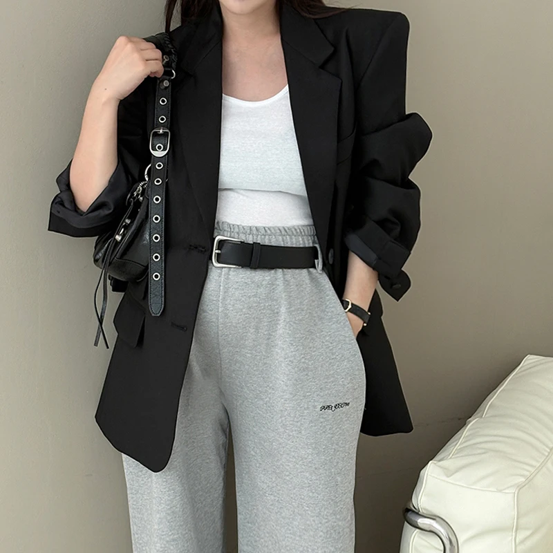 

Корейский женский однобортный пиджак в стиле ретро, женский осенний модный офисный женский деловой рабочий костюм, повседневная верхняя одежда