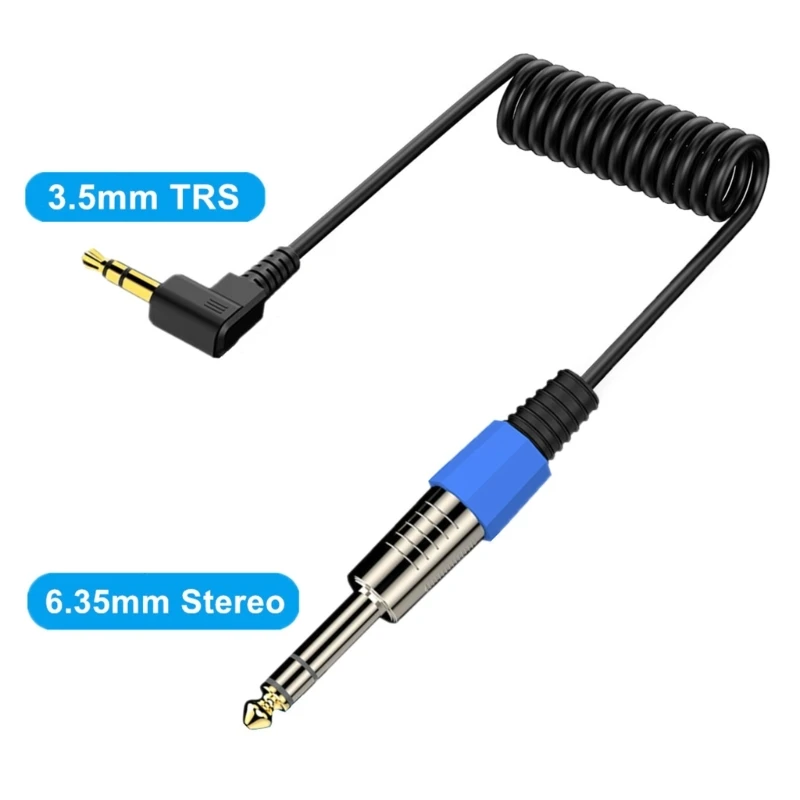 QX2B Cuộn Cáp Chuyển Đổi Thính Giác Âm Thanh Nổi TRS 6.35 Sang 3.5 Mm Đầu Nối Mạ Vàng Cho Nhạc Sĩ