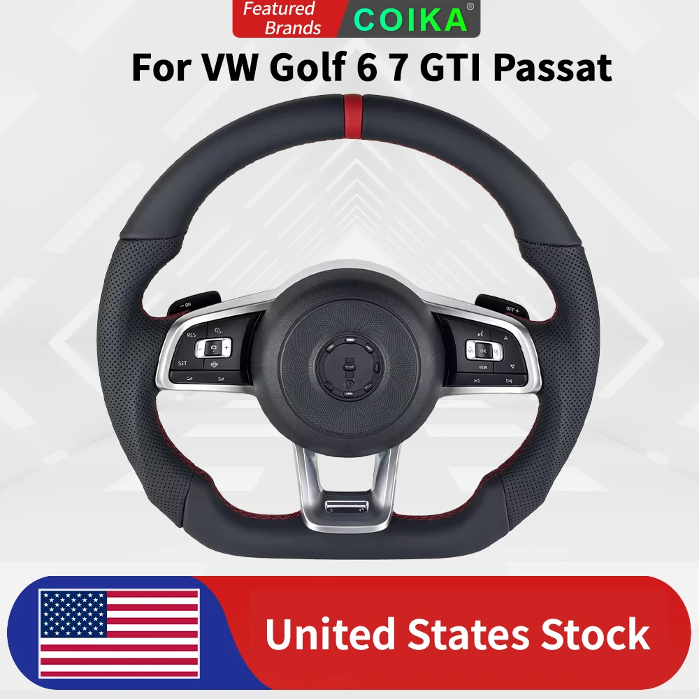 

Perforated Leather Reacing Sports Car Steering Wheel Upgrade For Volkswagen Golf 6 7 GTI GTD Passat B6 B7 Polo MK7 MK6 Assembly