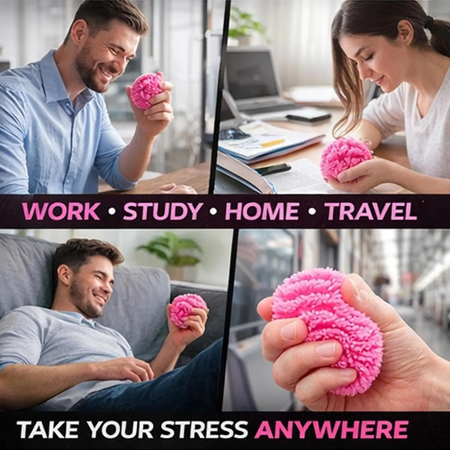 Fuzz Ball Wonder Waves Series Desktop Ornament Stress Relief Gift Suitable For People Under Pressure Fun Soft Stress Ball