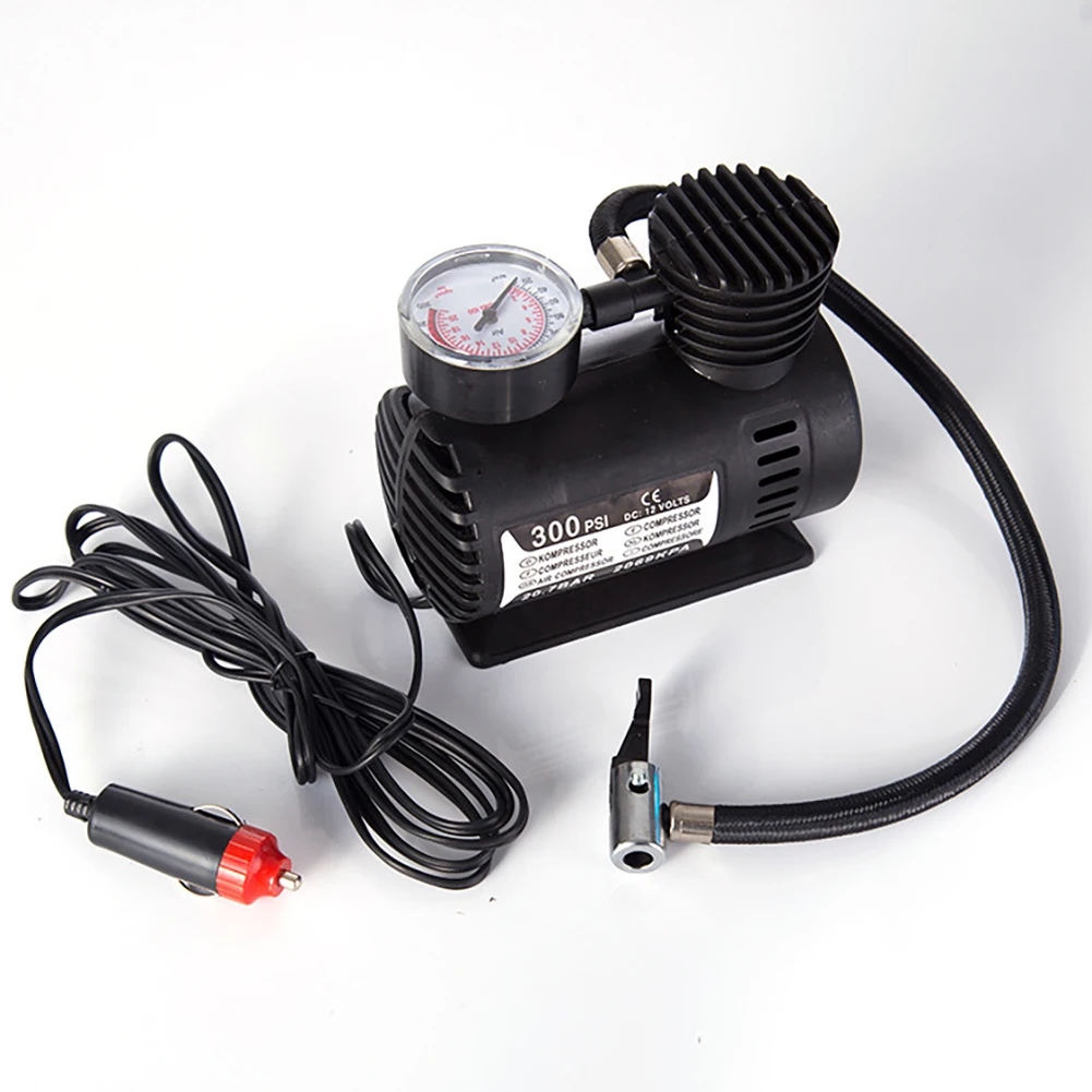 130W Tire Inflator Portable Air Compressor 12V 300PSI Air Pump With Tire Pressure Test Function Portable Tire Inflator Pump