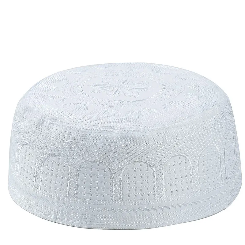 Chapéu de oração árabe bordado de algodão para homens, Islã Judaico Índia, Turbante Muçulmano, Homem Hijab, Chapéu Redondo Masculino, Beanie Caps