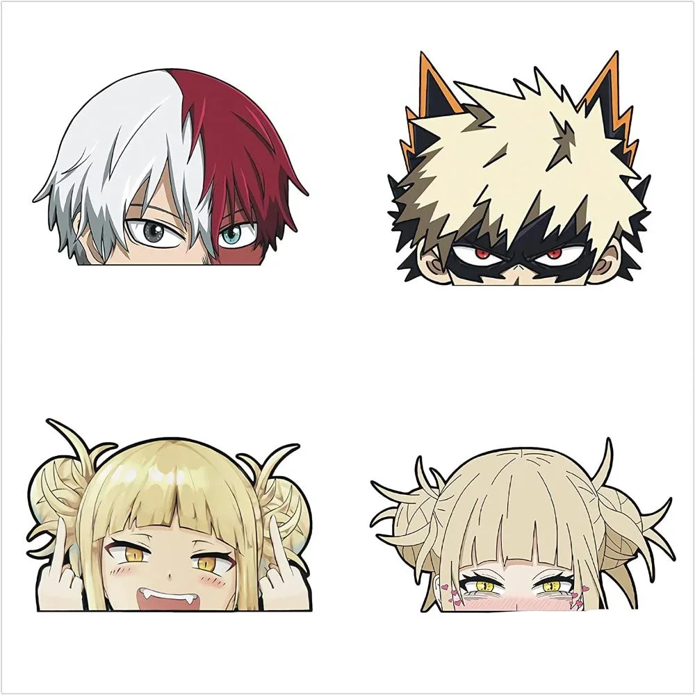 

For 4 Pcs 5.51" My Hero Academia Anime Car Decals Himiko Toga JDM Automotive Exterior Accessories Interior Bumper Cars Stickers