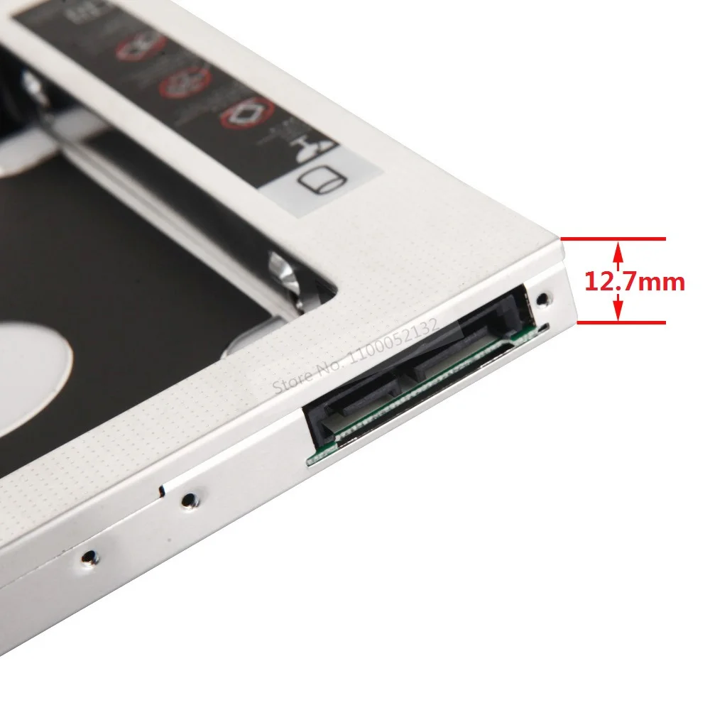 Alumínio 2nd disco rígido hdd ssd caso caddy ótico quadro 12.7mm sata para lenovo y550 y560 y560p y570 y580 y580n y580p y650 y730