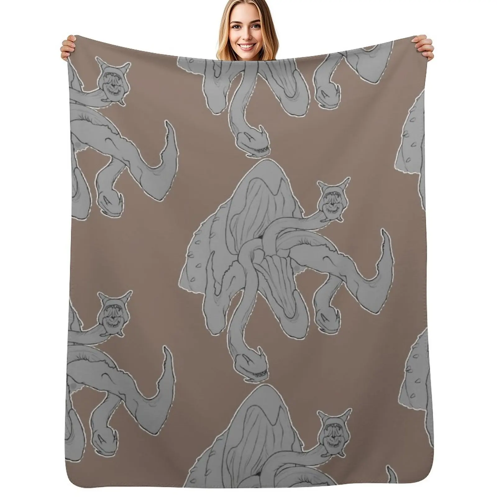

Graboid - Greyscale Throw Blanket Cozy Microfiber Throw Blanket for Home Bedroom