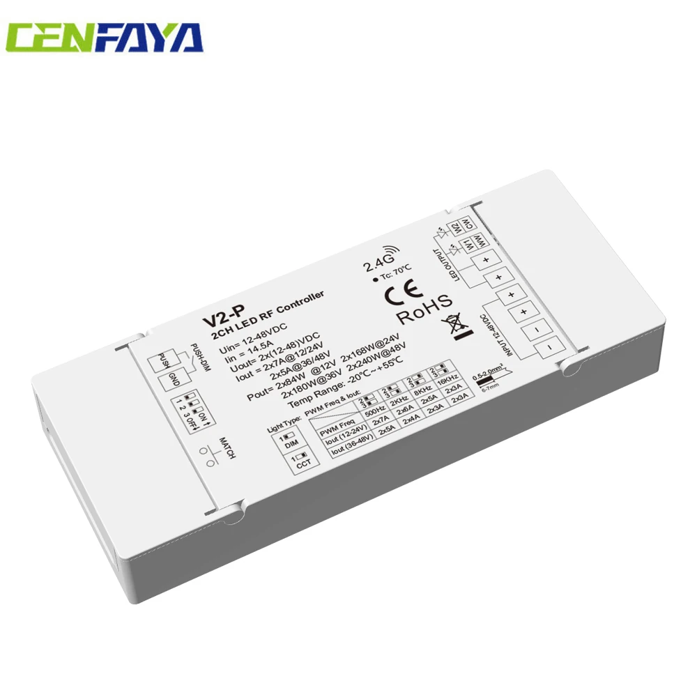 CENFANYA  Single Color+CCT LED Controller PMW 16KHz Dimmer Dimming Noiseless 336W High Output 2-in-1 LED Controller Driver