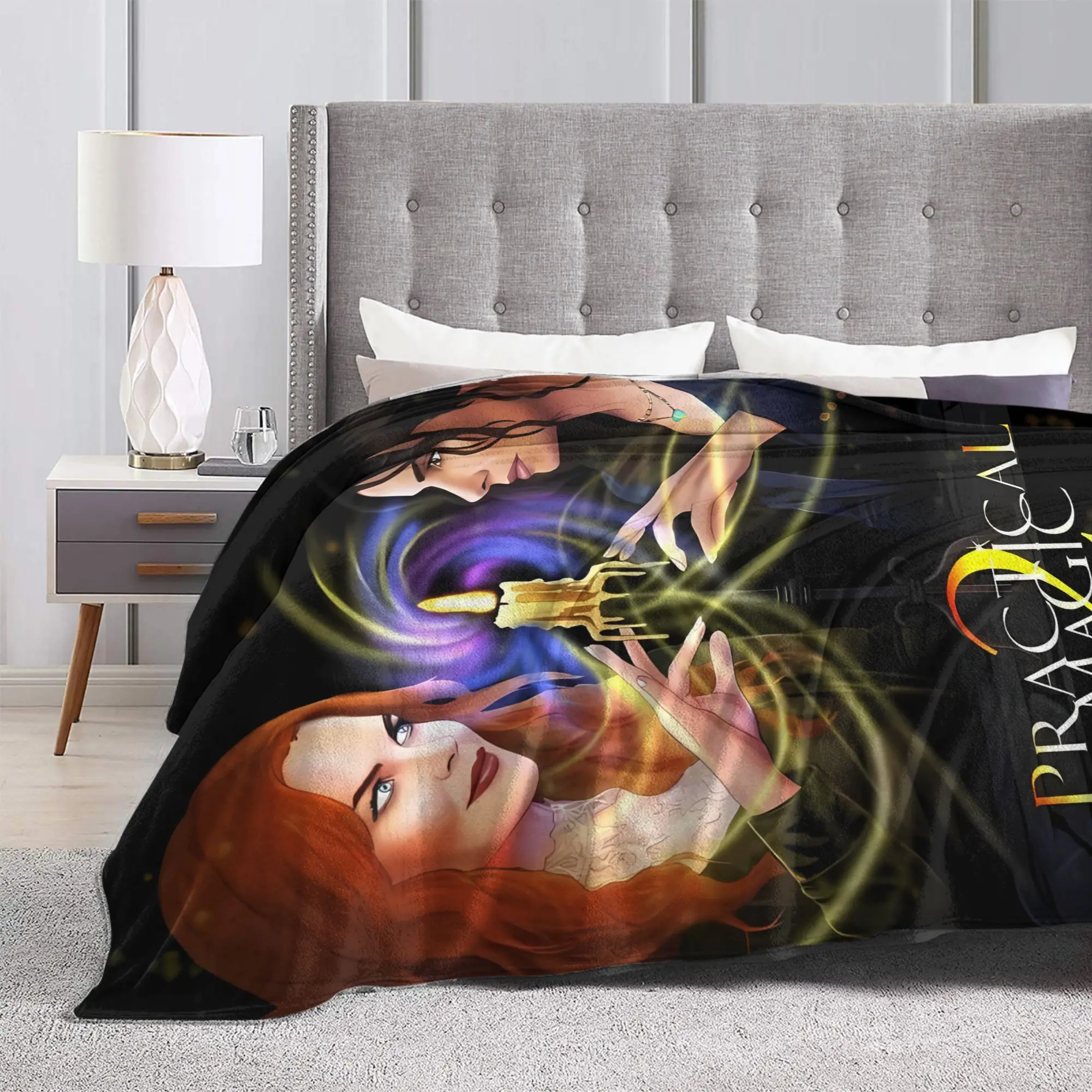 Practical Magic Purple Witch Art Plush Blanket Child  Flannel Throw Blanket For Bedroom Warm Soft Custom DIY Quality Bedspread
